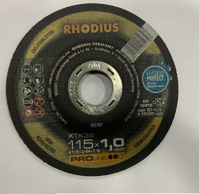 RHODIUS 115mm 125mm 180mm研摩の切断ディスクWA物質的で黒い色